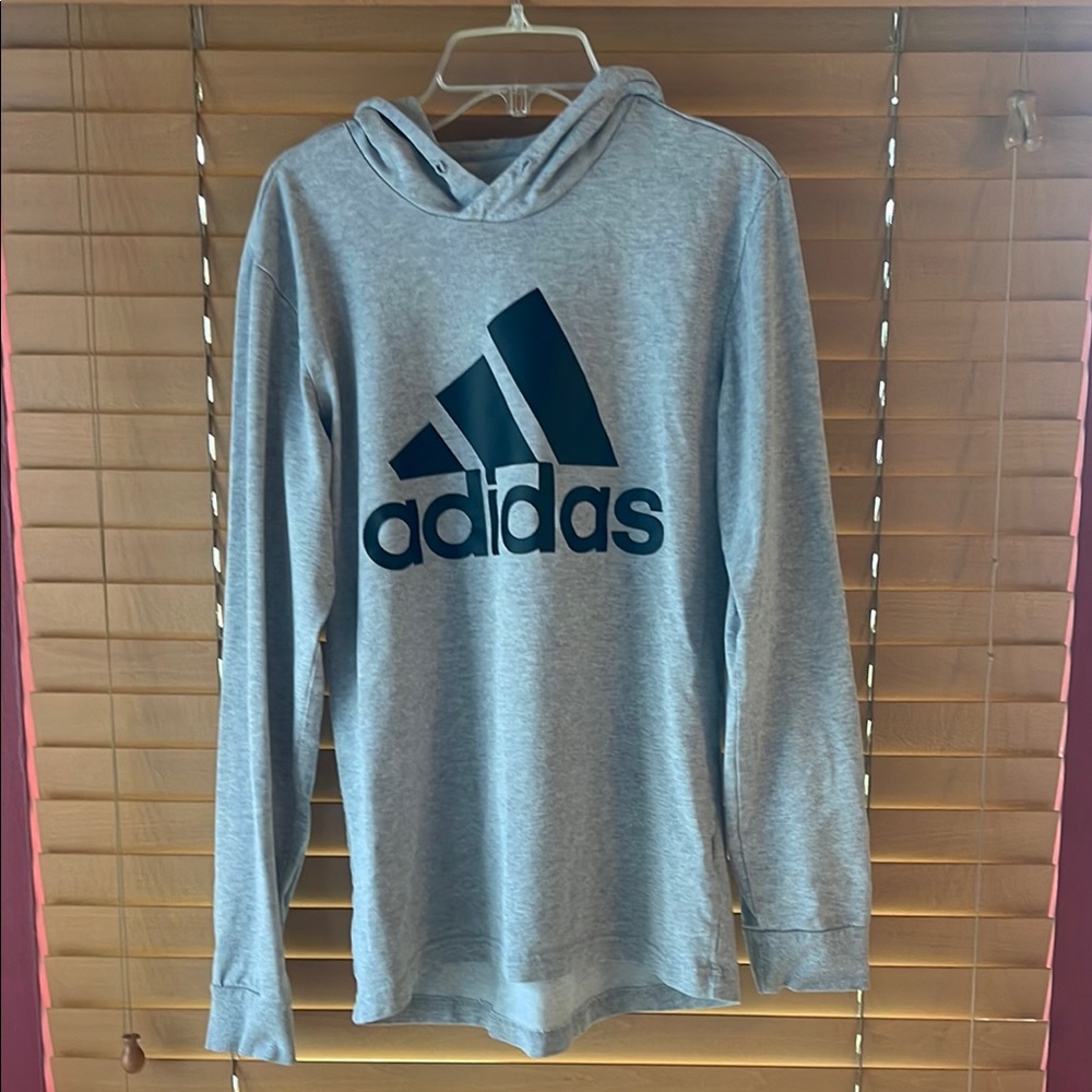 Adidas Gray light weight Hoodie Small